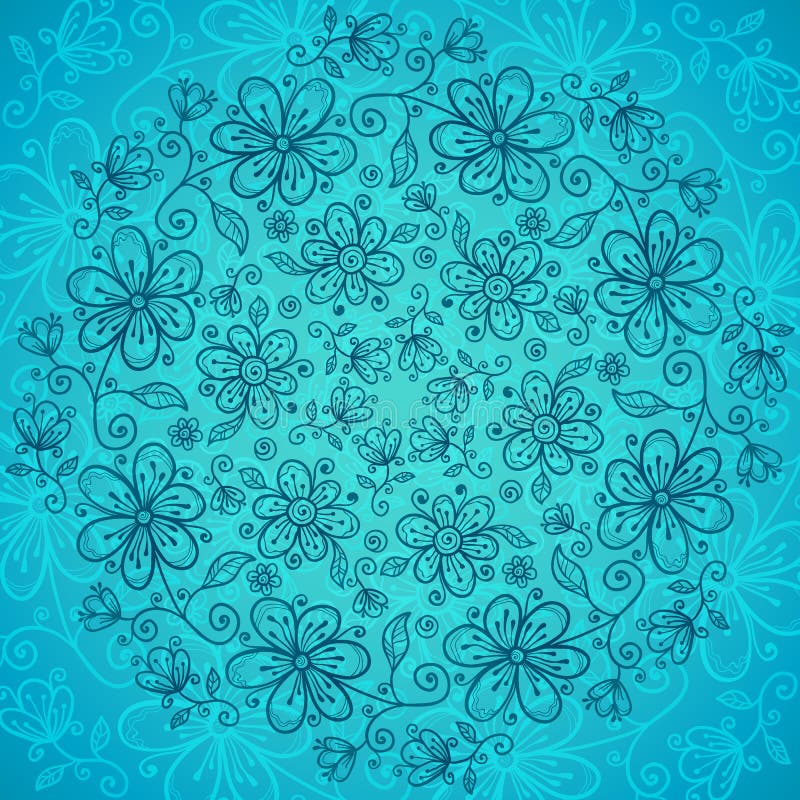 El vintage de encaje azul florece el fondo del vector stock de ilustración El vintage de encaje azul florece el fondo del vector stock de ilustración