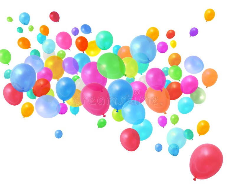 El volar colorido de los globos El volar colorido de los globos