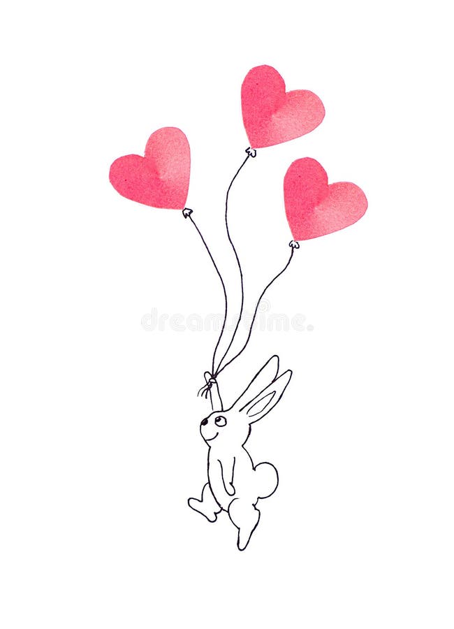 El vuelo del conejito de pascua con el corazón de papel hincha, ejemplo libre illustration El vuelo del conejito de pascua con el corazón de papel hincha, ejemplo libre illustration