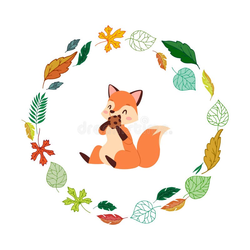 El zorro cutáneo y el otoño dejan la caricatura de marco circular ilustración infantil vectorial ilustración del vector El zorro cutáneo y el otoño dejan la caricatura de marco circular ilustración infantil vectorial ilustración del vector