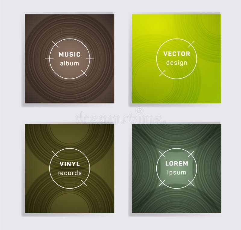 El álbum abstracto de la música de los discos de vinilo cubre el sistema stock de ilustración El álbum abstracto de la música de los discos de vinilo cubre el sistema stock de ilustración