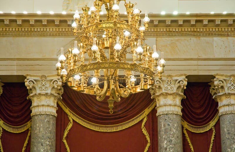 Elaborate gold chandelier