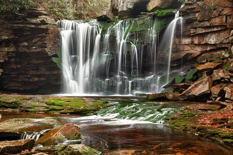 Elakala Falls in West Virginia stock image