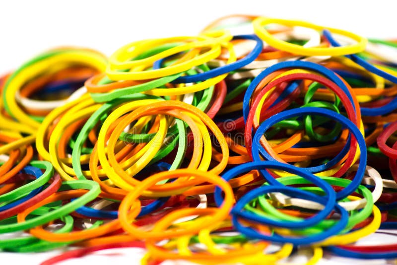 Elastic Bands Isolated on White Background Stock Image - Image of