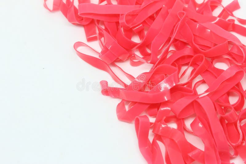 Elastic Rubber Bands on a White Background. Stock Image - Image of
