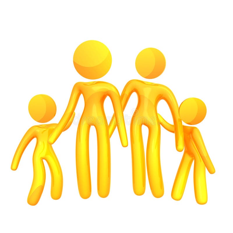 Elastyczna żółta humanoid rodziny ikona