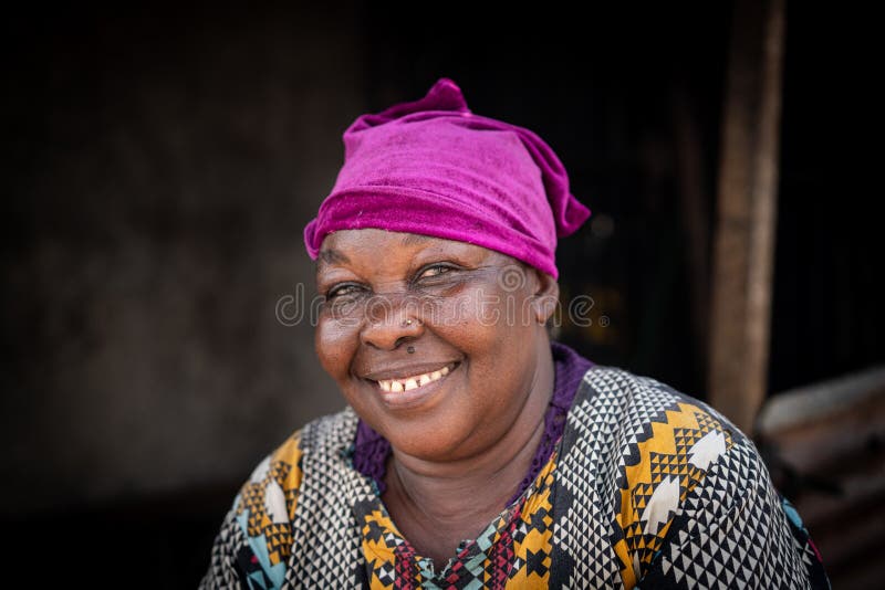 Elderly African black woman portrait