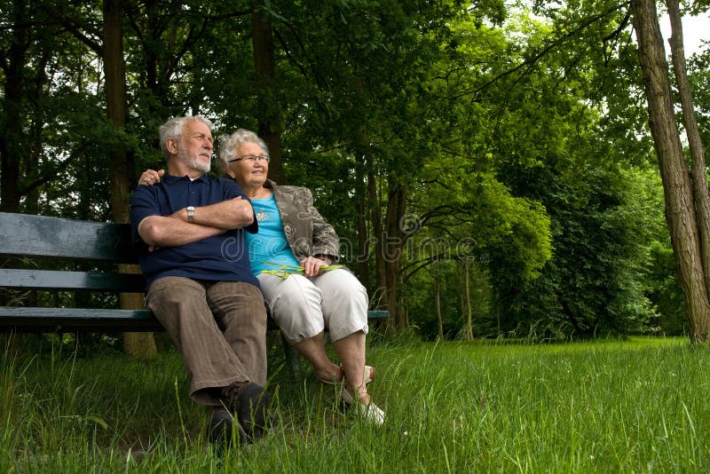 Elderly couple enjoying the view
