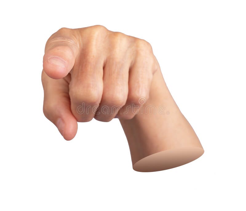 Elderly hand pointing forward, symbolizing selection, hiring, and decision-making. Concept of royalty free stock photography