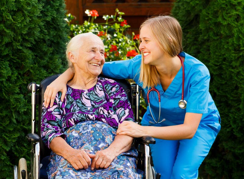 Elderly Home Care stock photo
