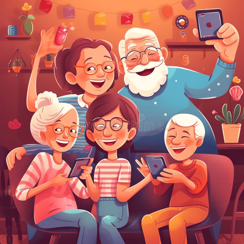 Gadgets for elderly developing skills in using Vector Image