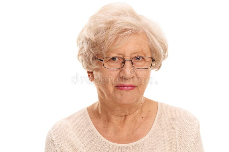 Elderly lady with glasses stock image. Image of single 73960711