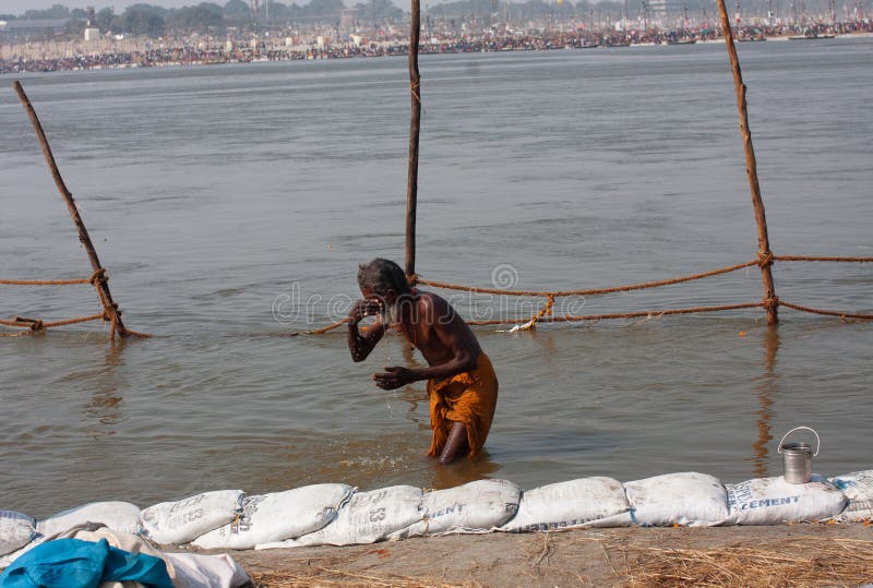 Elderly Man Bathing In River Editorial Stock Photo Image 29191778