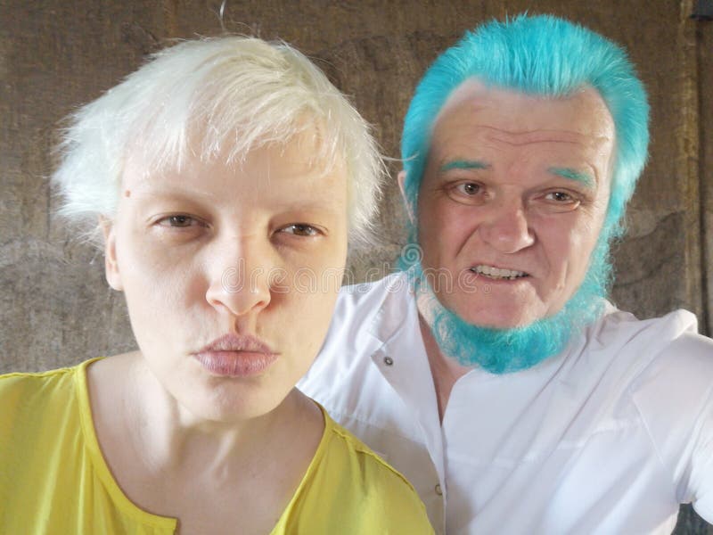 Elderly man with blue hair - wide 7