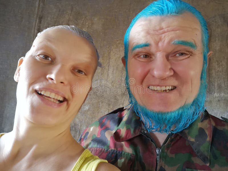 Elderly man with blue hair - wide 4