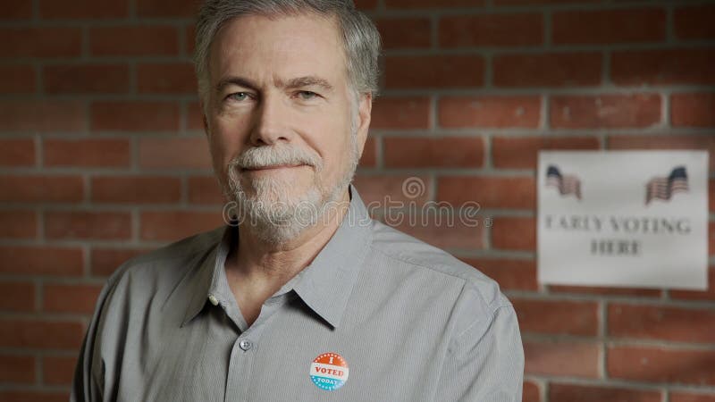 Elderly man during covid-19 just coming out from early voting