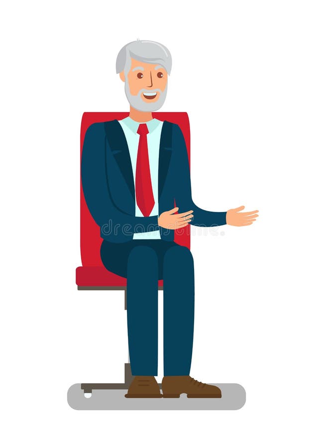 person sitting on a chair cartoon