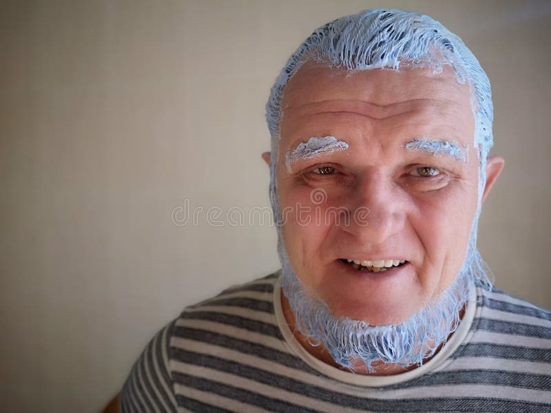 Elderly man with blue hair - wide 3