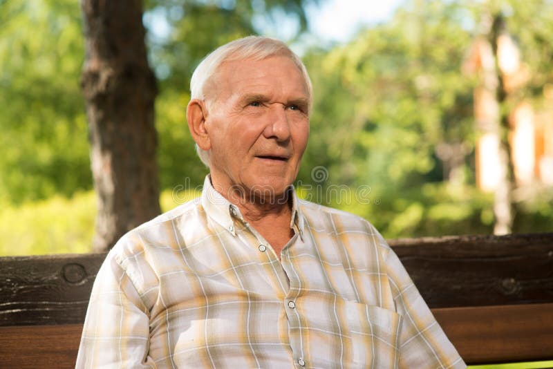 Elderly man with thoughful face. stock images Elderly man with thoughful face. stock images