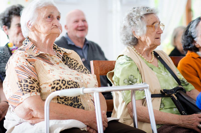 Elderly man and woman