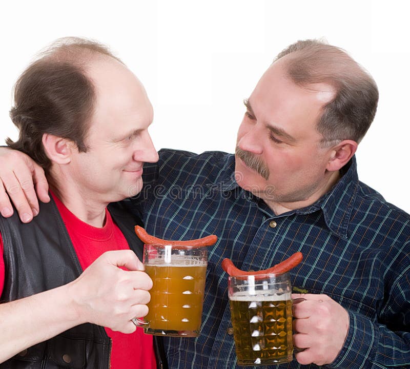 Elderly Men Holding a Beer Belly Stock Photo Image of human