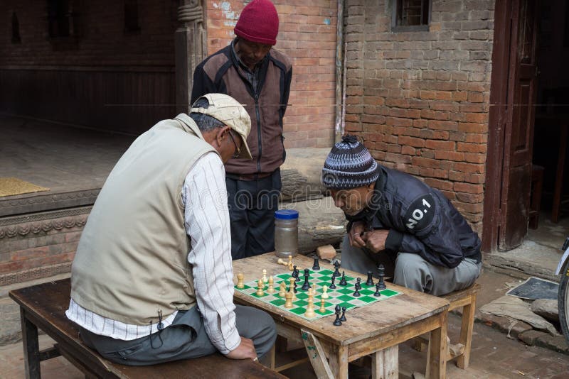 local men play chess in the street of the Bhaktapur, Nepal, Asia Stock  Photo - Alamy