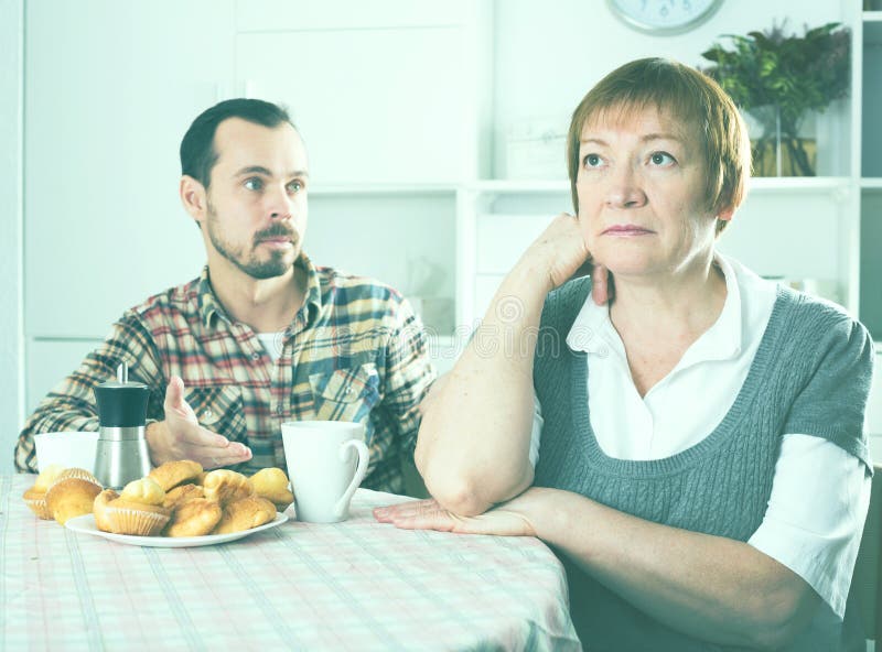 Elderly mother resents her son