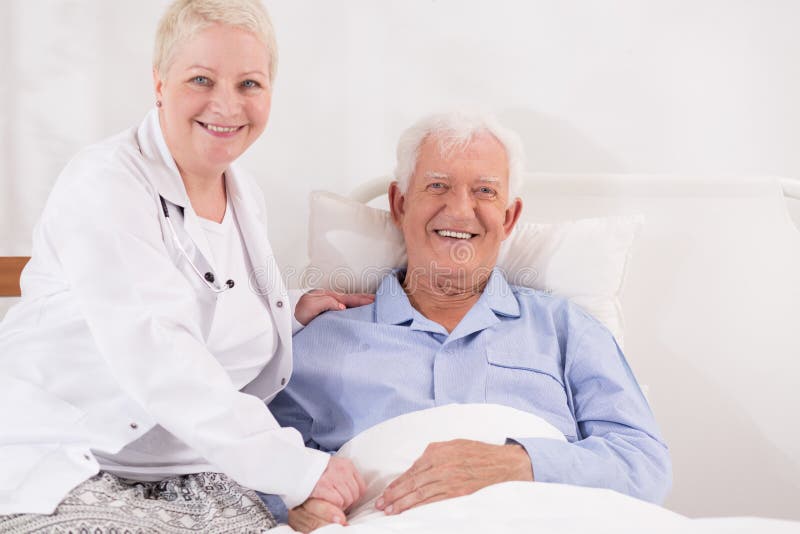 Elderly Patient Recovering in Bed Stock Image Image of patient, elderly 64039541