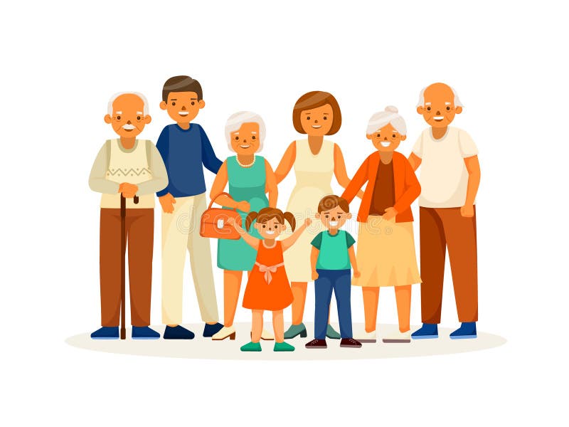 Elderly People Happy Life Cartoon Concept Stock Vector - Illustration of  healthy, grandma: 218876458