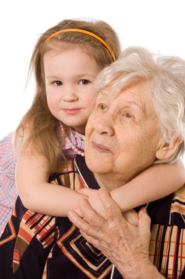 Elderly woman with the grand daughter