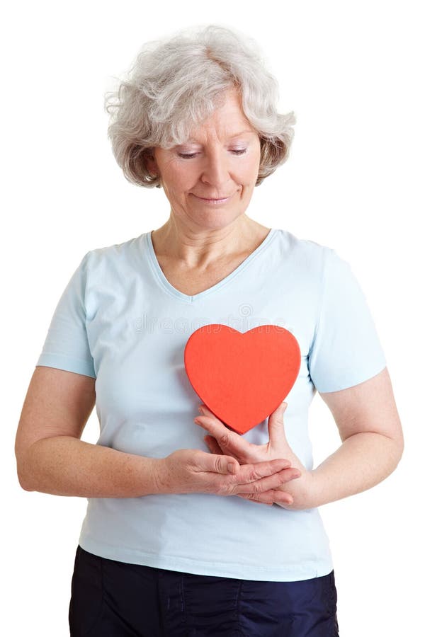 Elderly woman with healthy heart