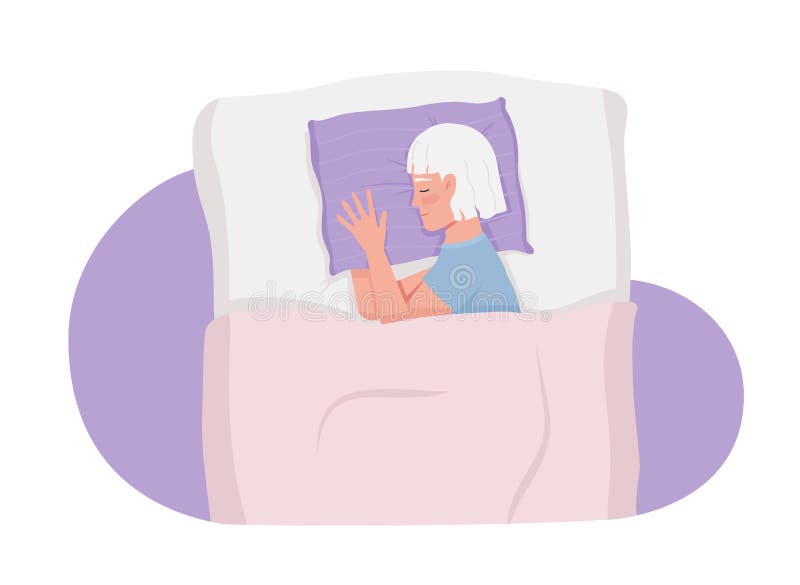 Sleeping With Pillow Between Legs 2d Vector Isolated Illustration