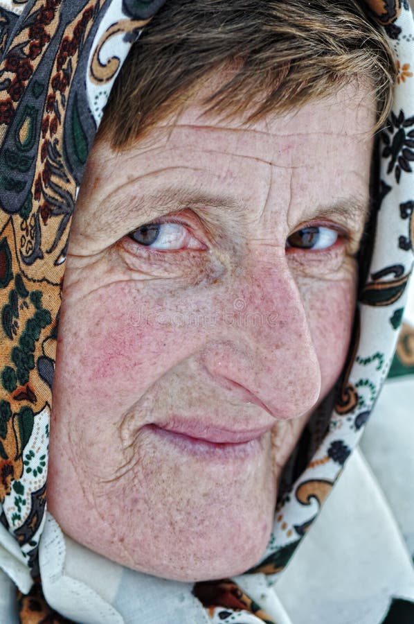 Elderly woman with scarf