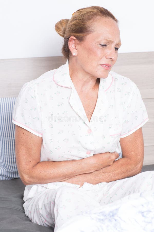 Elderly Woman with Stomach Problems Stock Photo Image of elderly