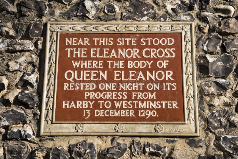 Eleanor Cross Plaque à St Albans photos stock Eleanor Cross Plaque à St Albans photos stock