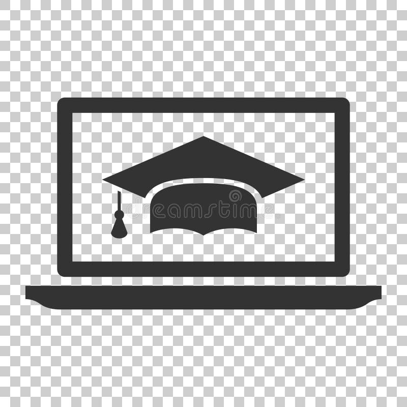 Elearning education icon in flat style. Study vector illustration on isolated background. Laptop computer online training business concept. Elearning education icon in flat style. Study vector illustration on isolated background. Laptop computer online training business concept.