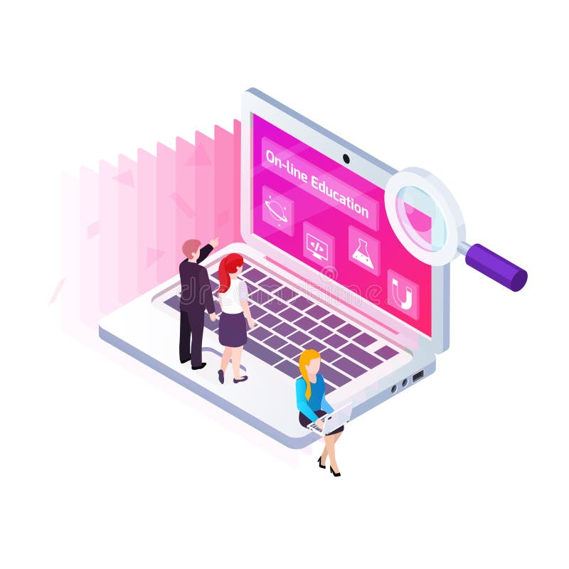 Elearning Isometric Concept stock illustration