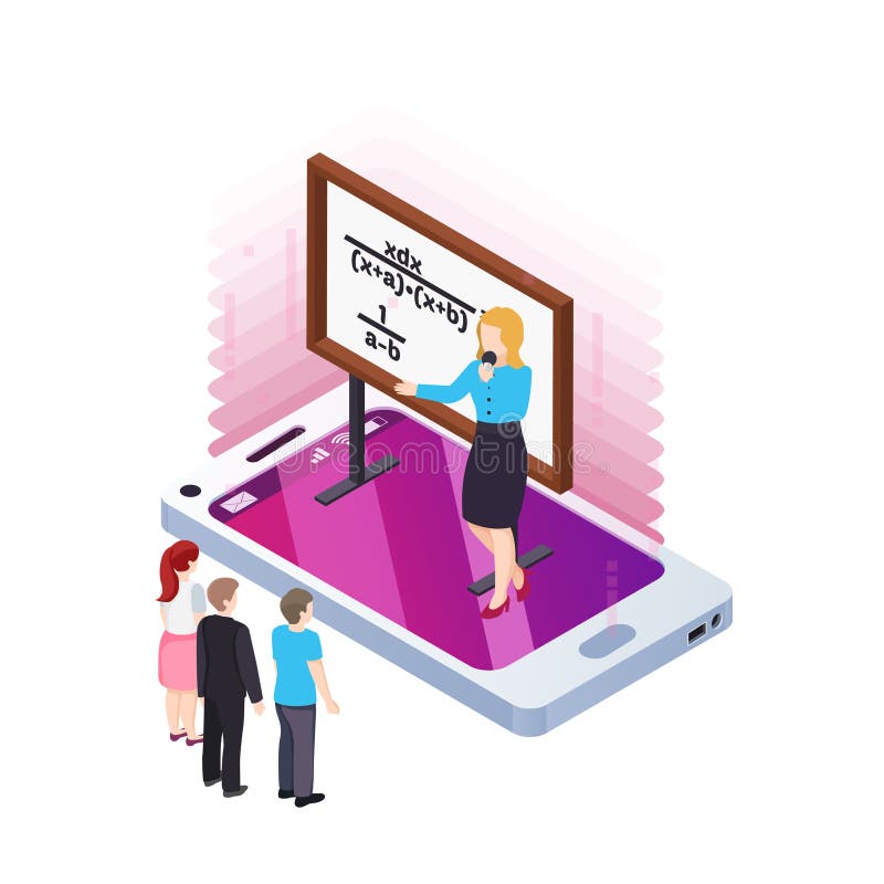 Elearning Isometric Concept royalty free illustration