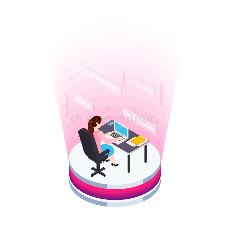 Elearning Isometric Concept vector illustration