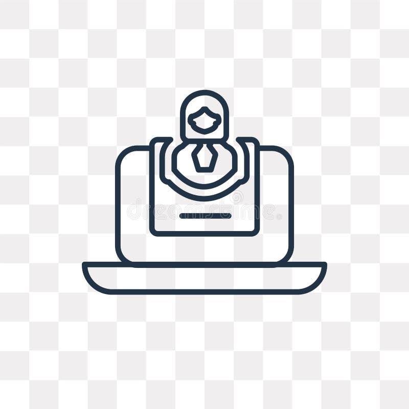 Elearning vector icon isolated on transparent background, linear royalty free illustration