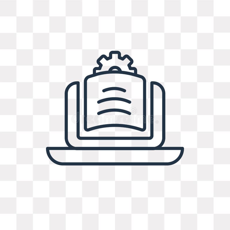 Elearning vector icon isolated on transparent background, linear stock illustration