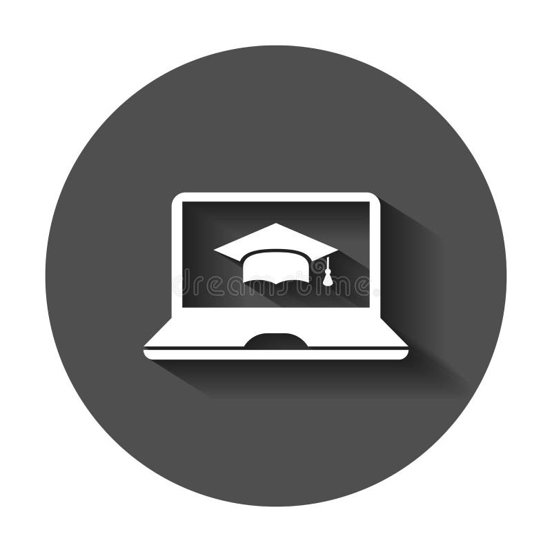 Elearningutbildningssymbol i plan stil Studievektorillustratio vektor illustrationer Elearningutbildningssymbol i plan stil Studievektorillustratio vektor illustrationer