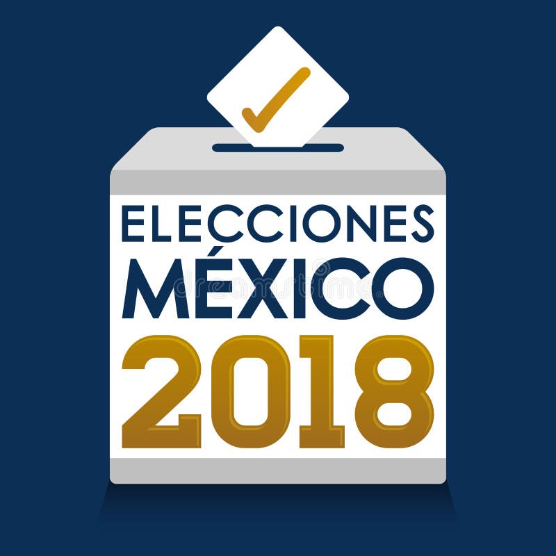 Elecciones Mexique 2018, élections du Mexique 2018 Espagnols textotent, urne de vote de jour d'élection présidentielle illustration de vecteur Elecciones Mexique 2018, élections du Mexique 2018 Espagnols textotent, urne de vote de jour d'élection présidentielle illustration de vecteur