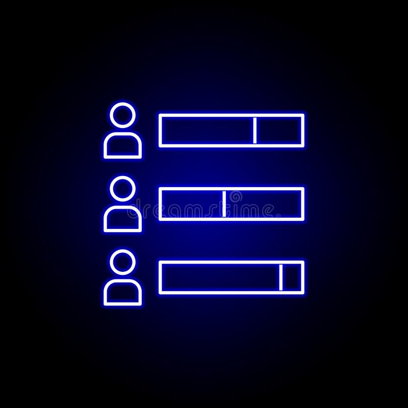 Elections bar chart icon in neon style. Signs and symbols can be used for web, logo, mobile app, UI, UX stock illustration Elections bar chart icon in neon style. Signs and symbols can be used for web, logo, mobile app, UI, UX stock illustration