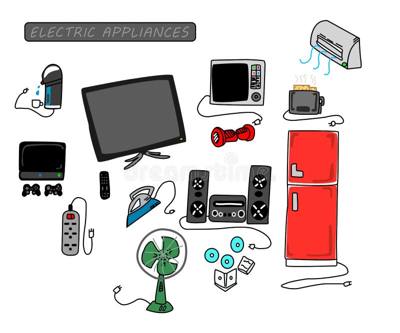 Electric appliances royalty free illustration