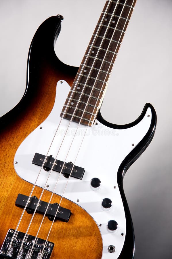 Electric Bass Guitar Isolated On White