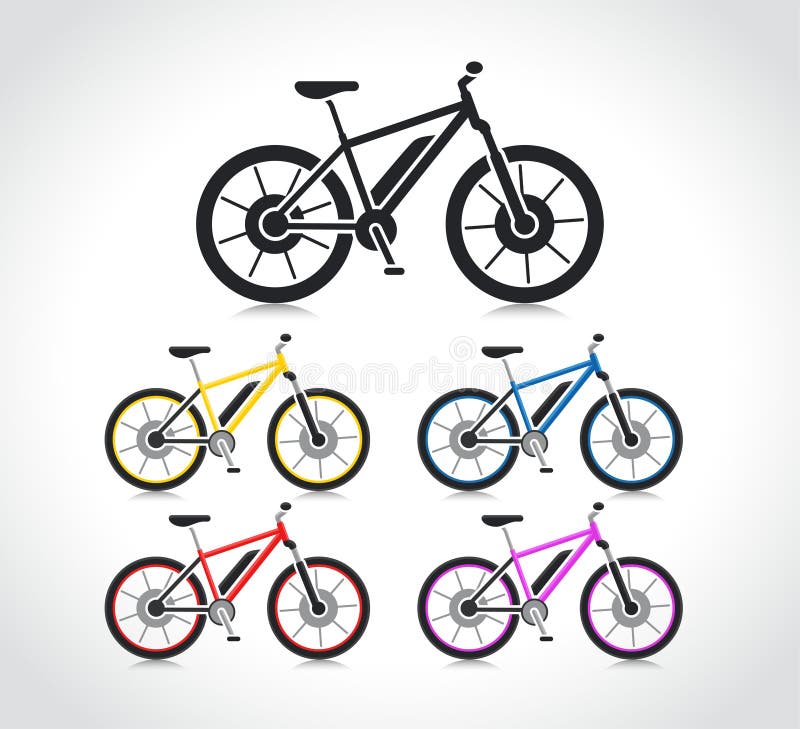 Electric bike icon flat design royalty free illustration