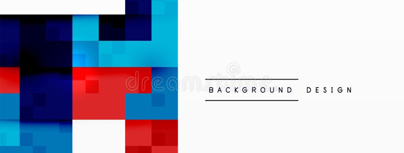 Electric blue, magenta, and white rectangles on a symmetrical pattern vector illustration
