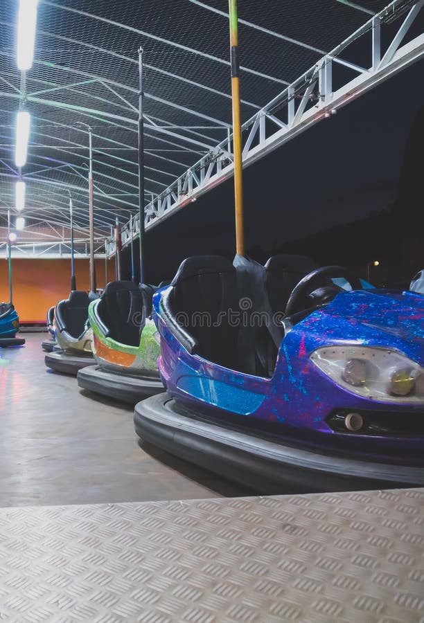 Electric bumper cars. stock image. Image of action, fair 132282613