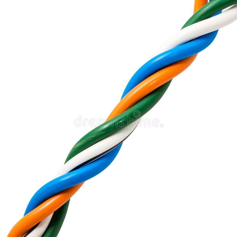 Electric Cable Ends, Isolated on White. Colorful Bundle of Electric or